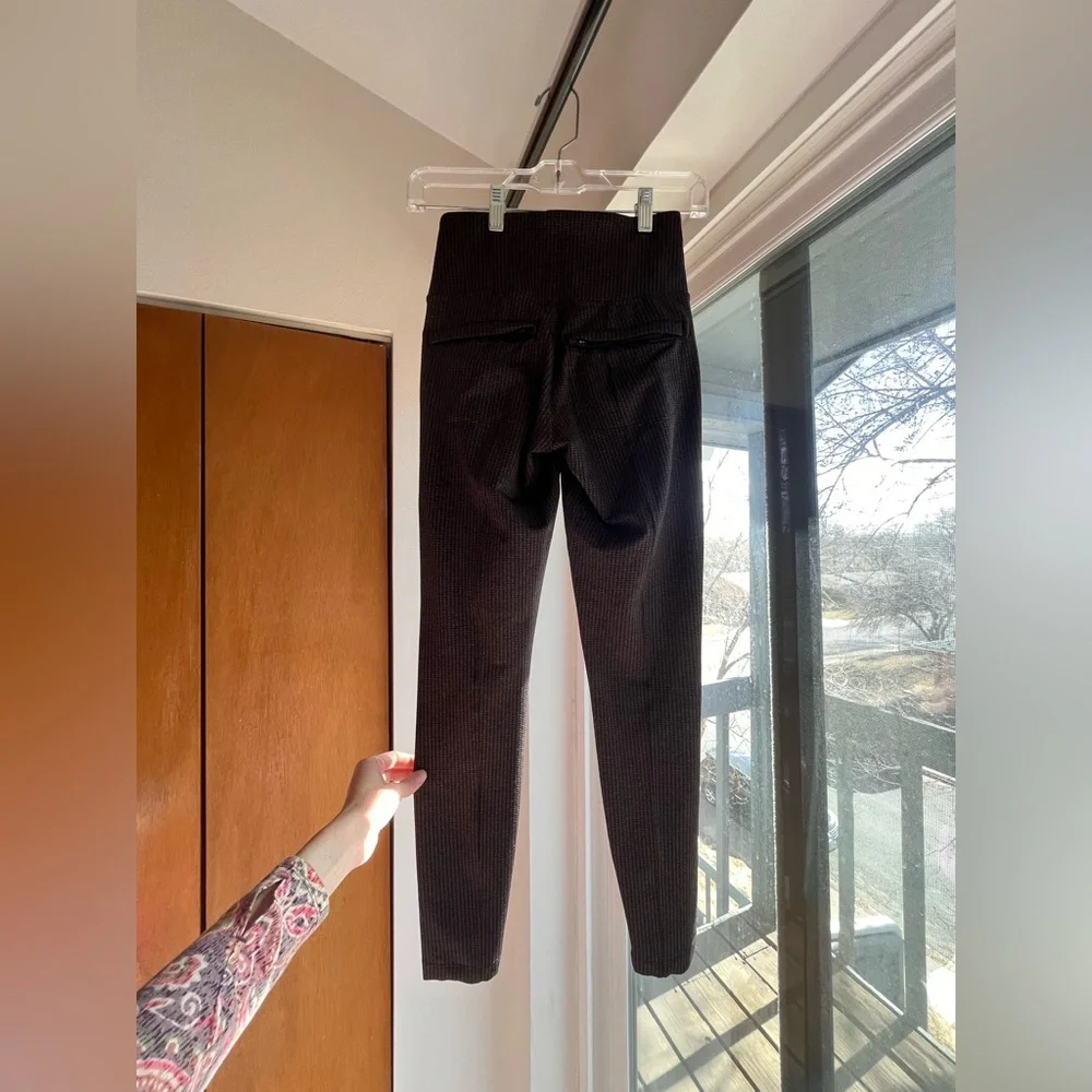 Athleta Delancey Houndstooth Brown Trouser Tight XXS